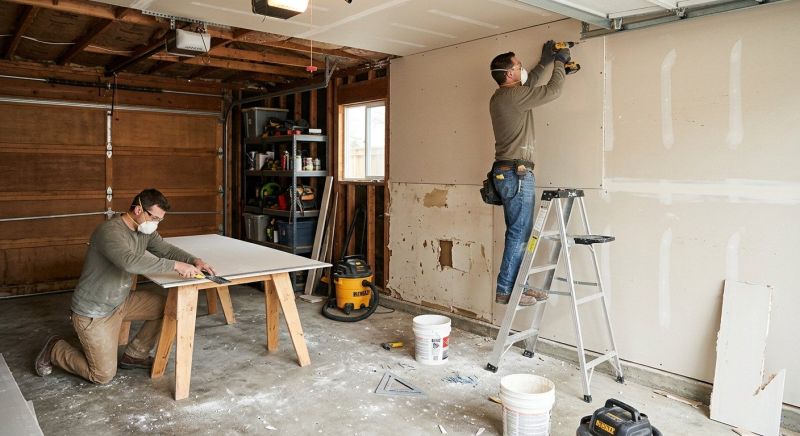 Garage Drywall Replacement in Olathe, KS
